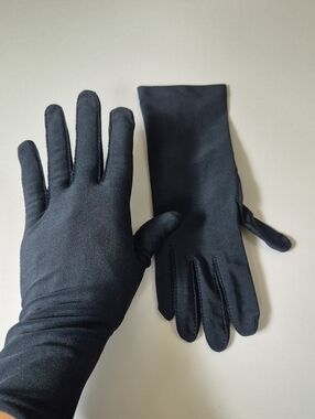 Vintage Isotoner Navy Stretch Dress Gloves For Hands Beautiful By Aris OS
